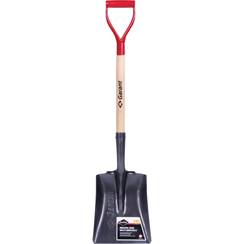 Pro Square Point Shovel, Wood, Tempered Steel Blade, D-Grip Handle, 27-3/4" Long Helyx Safety & Industrial Supplies