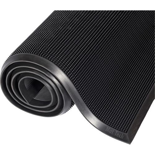Tapis Mat-A-Dor, Caoutchouc, Grattoir Type, Motif Style pointe de doigt, 2' x 2-2/3', Noir Helyx Safety & Industrial Supplies