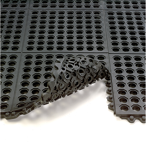 24/Seven&reg; Matting, Rubber, 3' W x 3' L, 5/8" Thick, Black Helyx Safety & Industrial Supplies