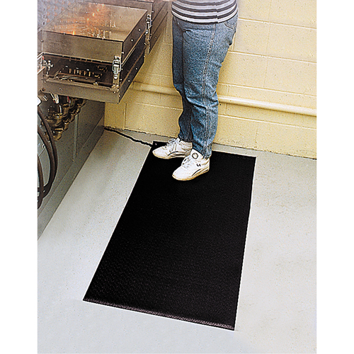 Comfort-King Anti-Static Matting, 2' W x 3' L x 3/8" T, Pebbled, Grey Helyx Safety & Industrial Supplies