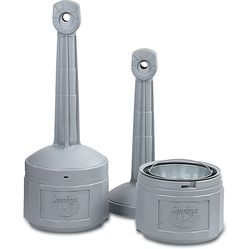 Smokers Cease-Fire&reg; Cigarette Butt Receptacle, Free-Standing, Plastic, 4 US gal. Capacity, 38-1/2" Height Helyx Safety & Industrial Supplies