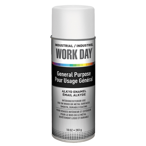 Industrial Work Day Paint, White, Very Flat, 10 oz., Aerosol Can Helyx Safety & Industrial Supplies