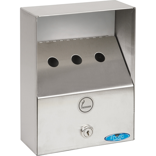 Cendriers, Montage mural, Acier inoxydable, Capacit&eacute; 1 litre, Hauteur 9" Helyx Safety & Industrial Supplies