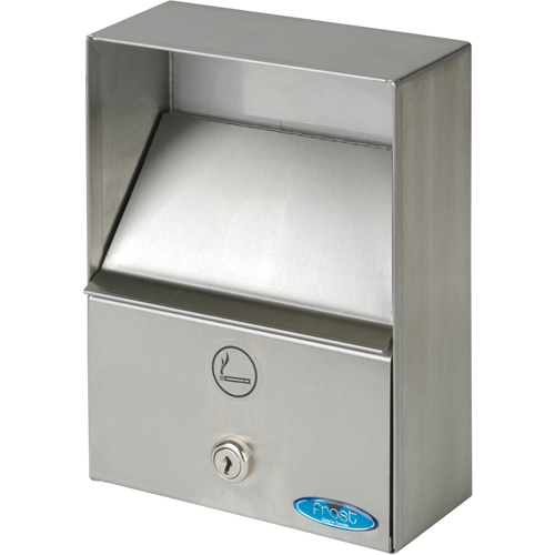Smoking Receptacles, Wall-Mount, Stainless Steel, 1 Litres Capacity, 9" Height Helyx Safety & Industrial Supplies