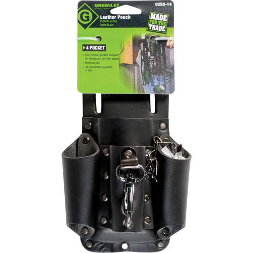 Poche pour ceinture porte-outils, Porte-outil multiple, Cuir, 4 Poches Helyx Safety & Industrial Supplies