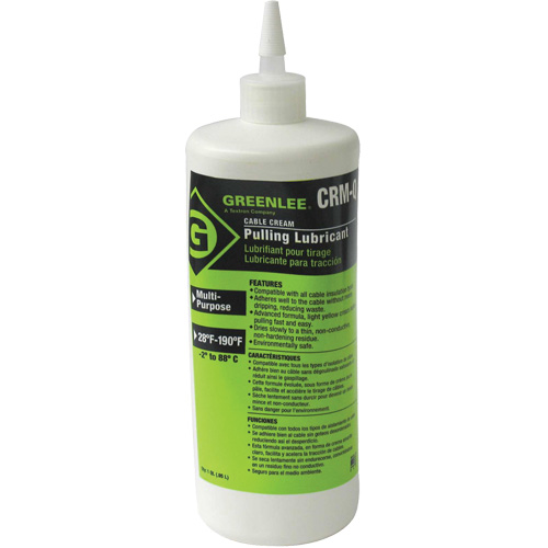 Lubrifiant en cr&egrave;me pour tirage de c&acirc;ble, Bouteille pressable Helyx Safety & Industrial Supplies