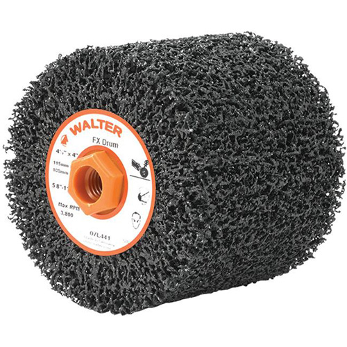 FX Reversible Drum, 4-1/2" Dia., 4" W, 5/8"-11 Arbor, Coarse Grit Helyx Safety & Industrial Supplies