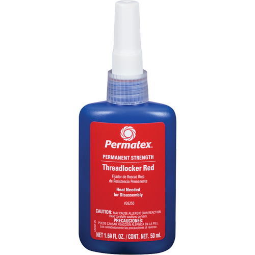Adh&eacute;sif frein-filet, Rouge, &eacute;lev&eacute;, 50 ml, Bouteille Helyx Safety & Industrial Supplies