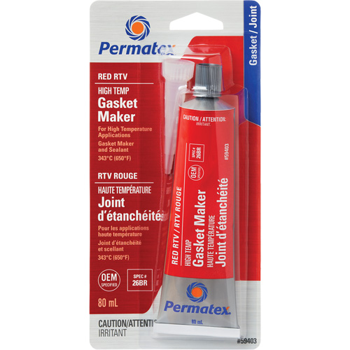 Hi-Temp Red RTV Gasket Maker, Tube, Red Helyx Safety & Industrial Supplies