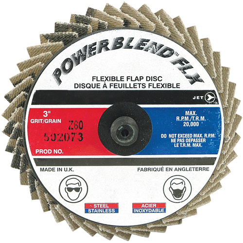 Powerblend FLX Roll-On Flap Disc, 3" x 60 Grit, Zirconia Alumina Helyx Safety & Industrial Supplies