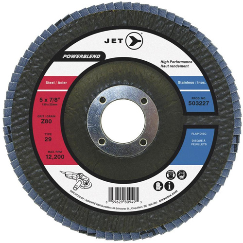 Disque &agrave; lamelles PowerBlend, 7" x 7/8", Type 29, Grain Z60, Alumine de zirconium Helyx Safety & Industrial Supplies