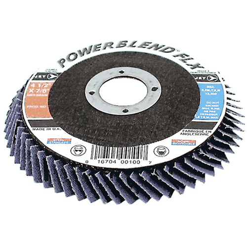 PowerBlend FLX Flexible Flap Disc, 4-1/2" x 7/8", Type 27, Z60 Grit, Zirconia Alumina Helyx Safety & Industrial Supplies
