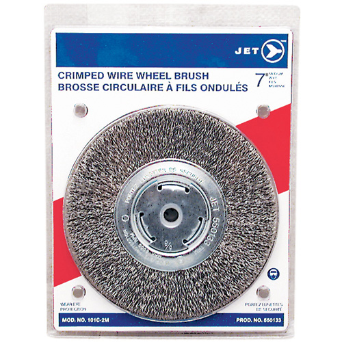 Crimped Wire Wheel, 7" Dia., 0.014" Fill, 1/2" - 2" Arbor Helyx Safety & Industrial Supplies