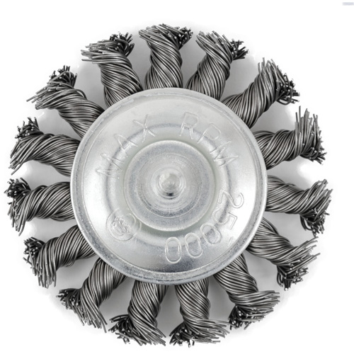 EKR275-20 Shaft-Mounted Knot Twisted Radial Brush, 3", .02" Fill, 1/4" Shank Helyx Safety & Industrial Supplies