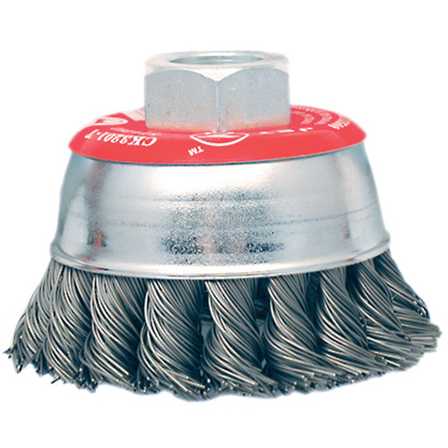 High-Performance Knot Twisted Cup Brush, 3" Dia. x 10mm x 1.25" Arbor Helyx Safety & Industrial Supplies