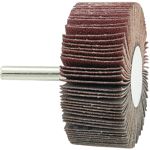 Mounted Flapwheel, 80 Grit, 2-1/2" x 1" x 1/4" Helyx Safety & Industrial Supplies