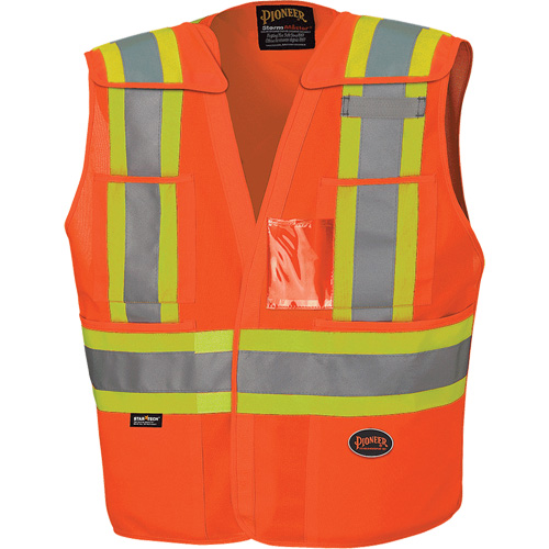 6930 Drop Shoulder Tear-Away Safety Vest, High Visibility Orange, Large/X-Large, Polyester Helyx Safety & Industrial Supplies