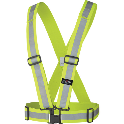 5592 Elastic Safety Harness, High Visibility Lime-Yellow, Silver Reflective Colour, One Size Helyx Safety & Industrial Supplies