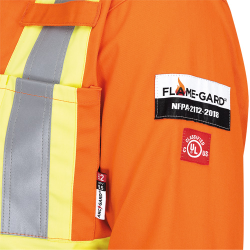 5555T High-Visibility Flame-Resistant Coveralls, Size 40, High Visibility Orange, 9.5 cal/cm² Helyx Safety & Industrial Supplies