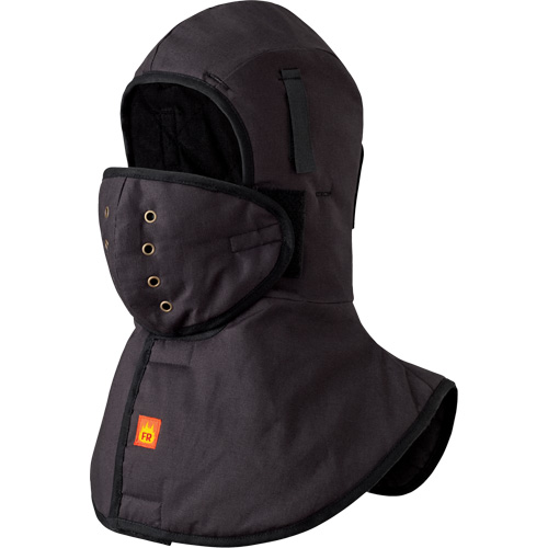 5565A Heavy-Duty Flame Resistant Long Neck Hardhat Liner, Black, Cotton Helyx Safety & Industrial Supplies