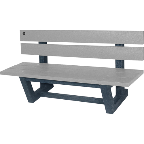 Outdoor Park Benches, Recycled Plastic, 60" L x 17" W x 17" H, Grey Helyx Safety & Industrial Supplies