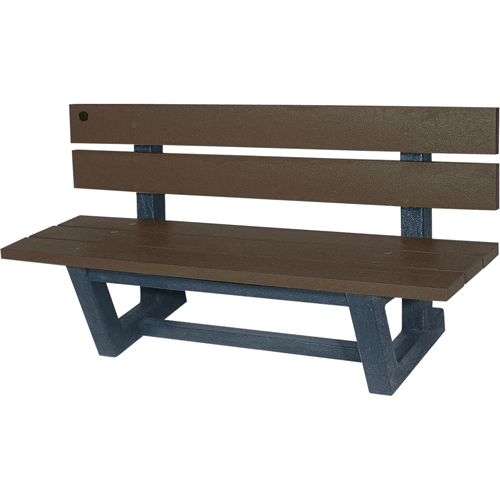 Outdoor Park Benches, Recycled Plastic, 72" L x 23-3/16" W x 29-13/16" H, Umber Helyx Safety & Industrial Supplies