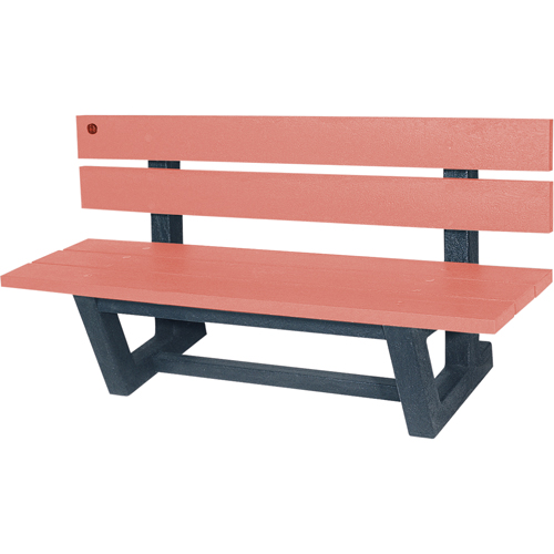 Outdoor Park Benches, Recycled Plastic, 60" L x 22-13/16" W x 29-13/16" H, Redwood Helyx Safety & Industrial Supplies