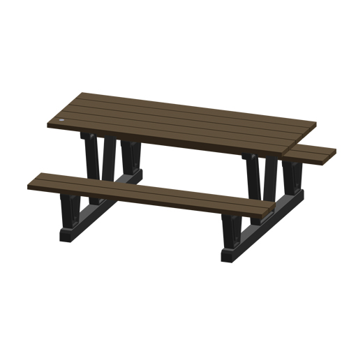 Tables de pique-nique d'ext&eacute;rieur en plastique recycl&eacute;, 72" lo x 60-5/16" la, Noyer Helyx Safety & Industrial Supplies