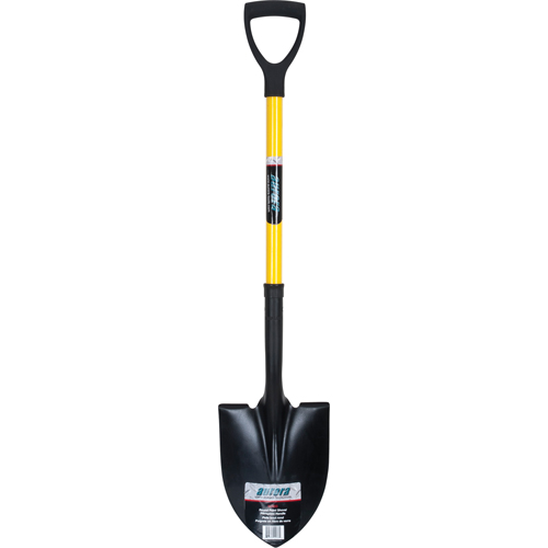 Round Point Shovels, Tempered Steel Blade, Fibreglass, D-Grip Handle Helyx Safety & Industrial Supplies