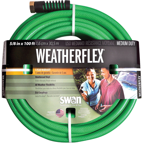 Weatherflex Medium Duty Garden Hoses, Vinyl, 5/8" dia. x 100' Helyx Safety & Industrial Supplies