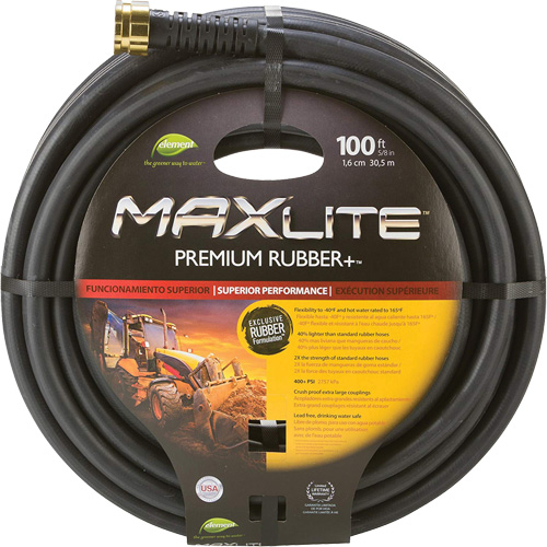 Commercial Duty Hoses, Rubber, 5/8" dia. x 100' Helyx Safety & Industrial Supplies