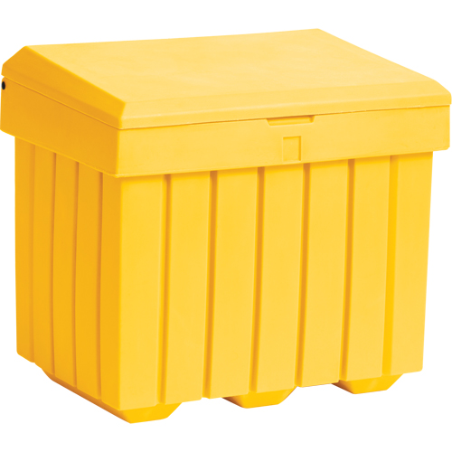Economy Salt Sand Storage Container, 32" x 23" x 27-1/2", 10 cu. Ft., Yellow Helyx Safety & Industrial Supplies