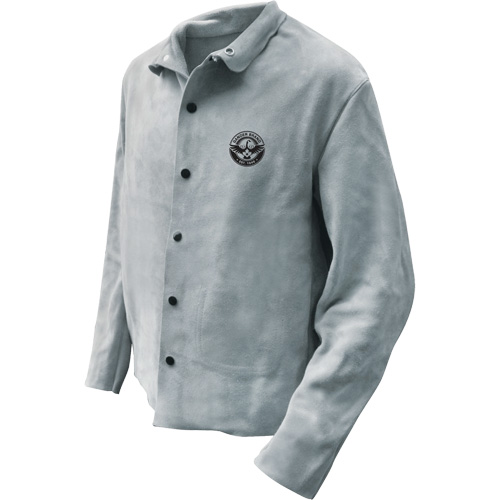 Welder Jacket, Leather, 2X-Large, Grey Helyx Safety & Industrial Supplies