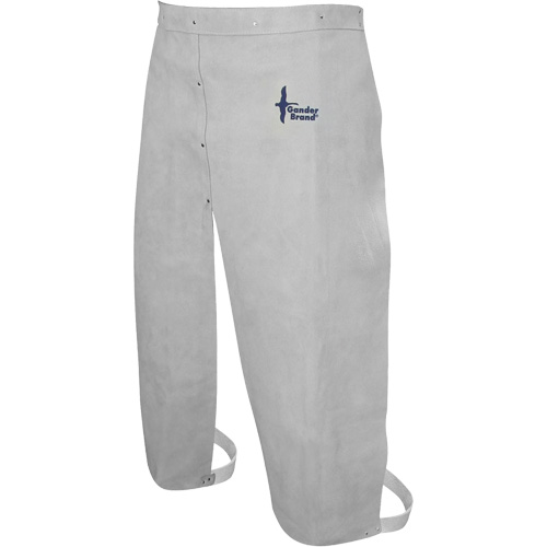 Leather Welding Apron, Split-Leg Waist, 32" L, Pearl Grey Helyx Safety & Industrial Supplies