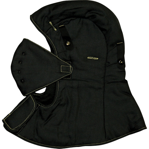 CarbonX&reg; FR Hardhat Liner with Face Mask, Black, Cotton/Jersey/Twill Helyx Safety & Industrial Supplies