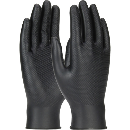 Grippaz Skins Ambidextrous Disposable Gloves, Large, Nitrile, 6-mil, Powder-Free, Black Helyx Safety & Industrial Supplies