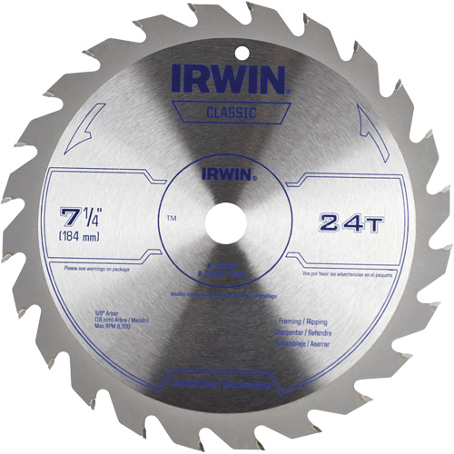 Classic Series Circular Saw Blade, 7-1/4", 24 Teeth, Wood Use Helyx Safety & Industrial Supplies