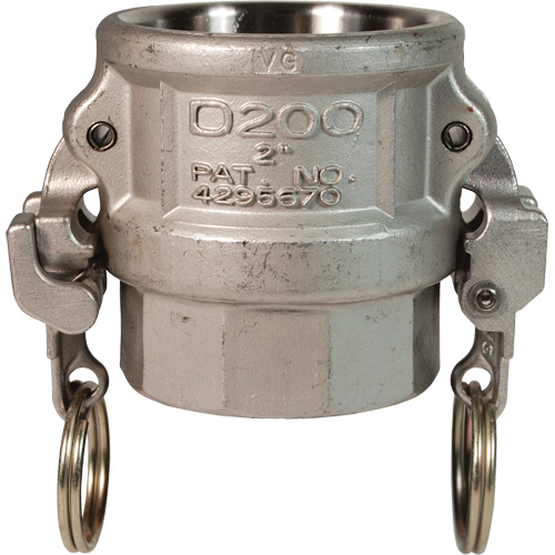 EZ Boss-Lock Cam & Groove Coupler, Stainless Steel, Type D, 1", Female NPT, 250 PSI Helyx Safety & Industrial Supplies