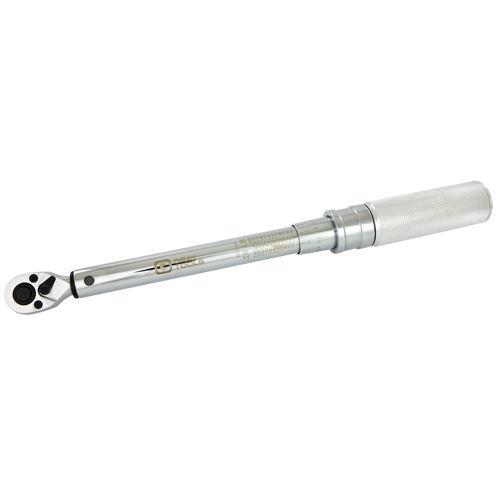 Heavy-Duty Micro-Adjustable Torque Wrench, Click, 1/4" Square Drive, 30 - 250 in-lbs. Helyx Safety & Industrial Supplies
