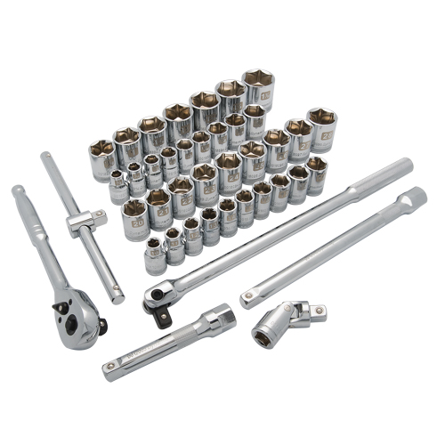 Jeu de douilles SAE/m&eacute;triques, 41 Mcx, Prise de 1/2" Helyx Safety & Industrial Supplies