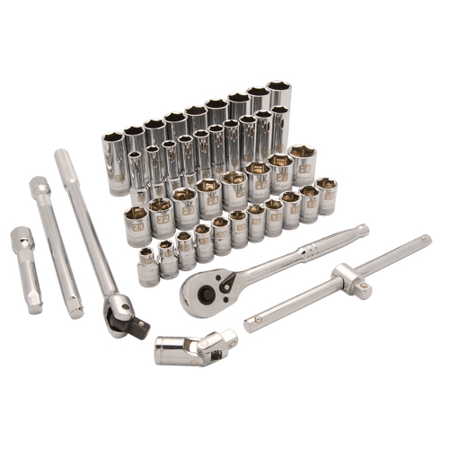 Jeu de douilles m&eacute;triques, 43 Mcx, Prise de 1/2", Profond Helyx Safety & Industrial Supplies