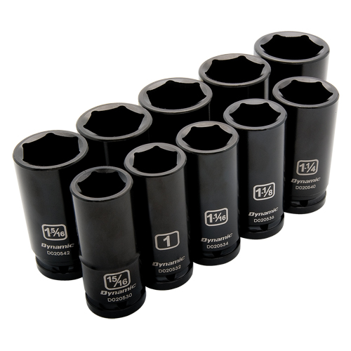 Jeu de douilles SAE, 10 Mcx, Chocs, Prise de 3/4", Profond Helyx Safety & Industrial Supplies