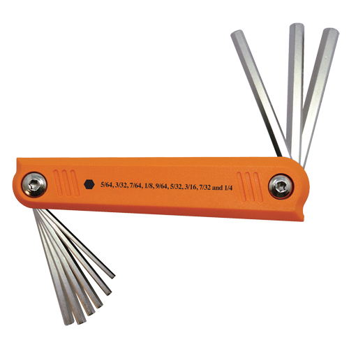 Folding Hex Key Set, 9 Pcs., Imperial Helyx Safety & Industrial Supplies