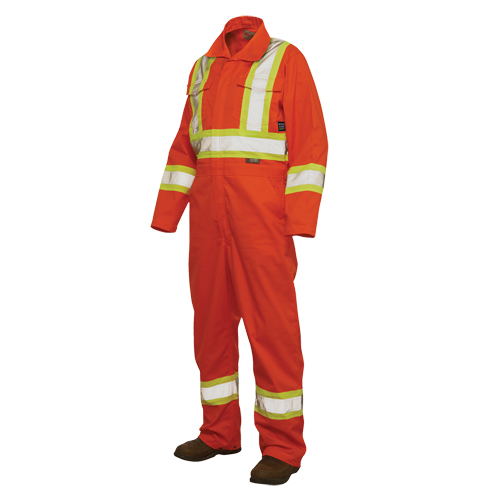 Combinaison de s&eacute;curit&eacute; non doubl&eacute;e, Grand, Orange haute visibilit&eacute; Helyx Safety & Industrial Supplies