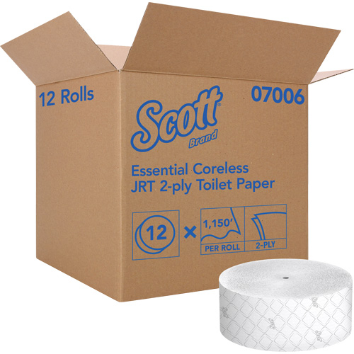 Scott&reg; Essential Toilet Paper, Jumbo/Coreless Roll, 2 Ply, 1150' Length, White Helyx Safety & Industrial Supplies