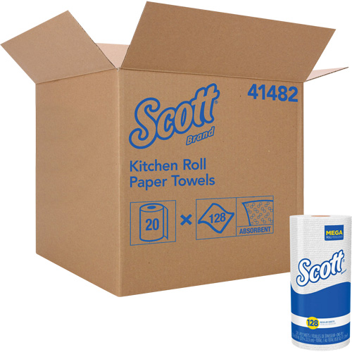 Rouleau de chiffons de cuisine Scott, 1 Pli, 128 Feuilles/rouleau, 11" la, 8,78" lo Helyx Safety & Industrial Supplies