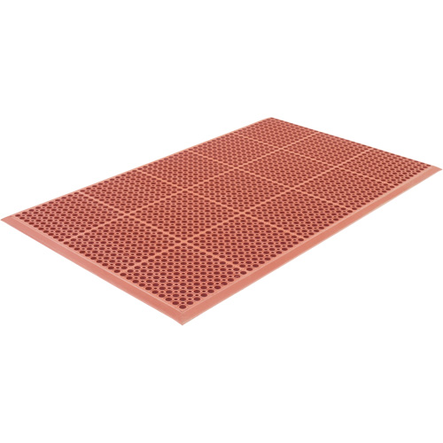 Competitor Series Mats, Slotted, 3' x 5' x 7/8", Orange, Natural Rubber Helyx Safety & Industrial Supplies