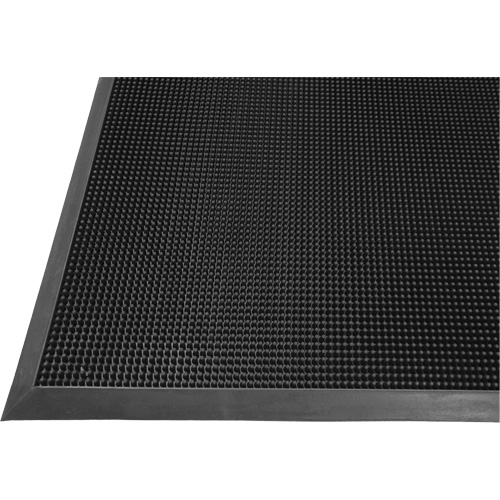Tapis Gritstop Fingermat, Caoutchouc, Grattoir Type, Motif Textur&eacute;, 2' x 2-2/3', Noir Helyx Safety & Industrial Supplies