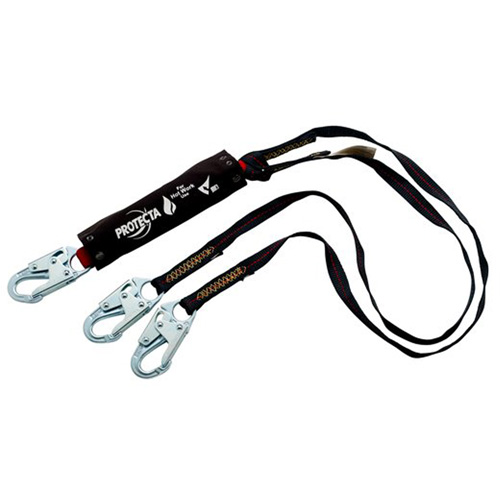 PRO Shock-Absorbing Lanyard, 6', Snap Hook Center, Snap Hook Leg Ends, Kevlar&reg; Helyx Safety & Industrial Supplies
