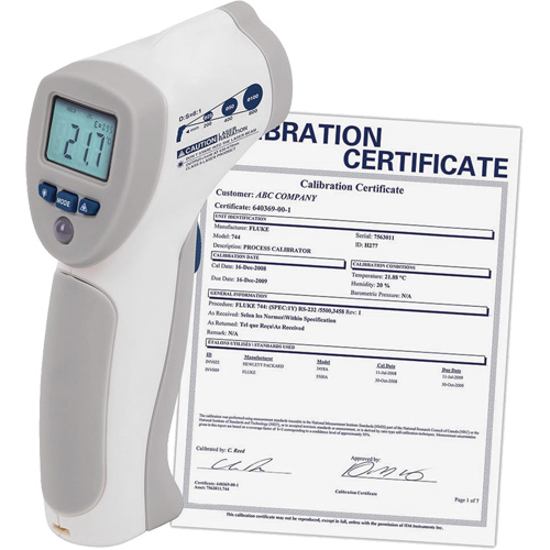 Food Service Infrared Thermometer with Calibration Certificate, -4°- 392° F ( -20° - 200° C )/-58°- 4° F ( -50° - -20° C ), 8:1, Fixed Emmissivity Helyx Safety & Industrial Supplies
